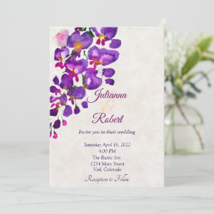 Faire-part de mariage budget fleur de glycine viol