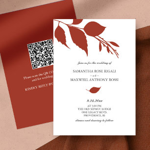 Faire-part de mariage budgétaire moderne avec code