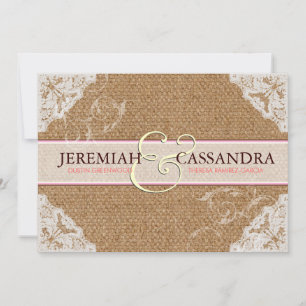 Faire-part de mariage Burlap & White Lace
