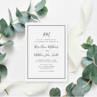 faire-part de mariage cadre de typographie simple
