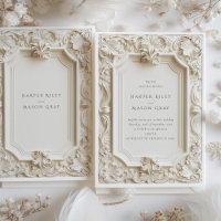 Faire-part de mariage cadre élégance baroque