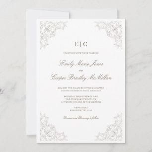 Faire-part de mariage Cadre Fantaisiste - Mousse d