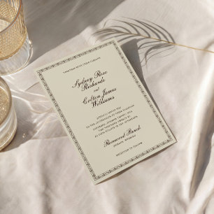 Faire-Part de Mariage Cadre Orné Romantique Wester