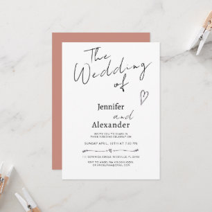 Faire-part de mariage calligraphié moderne minimal