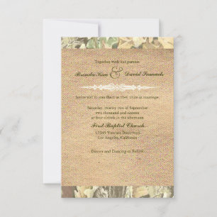 Faire-part de mariage Camo Burlap