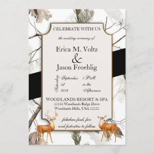Faire-part de mariage Camouflage de cerfs d'hiver