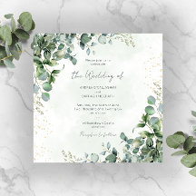 Faire-part de Mariage Carré à Feuillage d'Eucalypt
