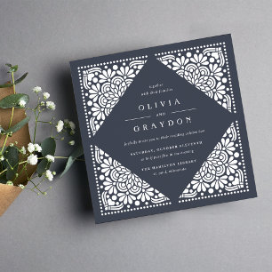 Faire-part de mariage Carré Beaux Arts   encre