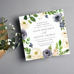 Faire-part de mariage Carré de la voie Blueberry