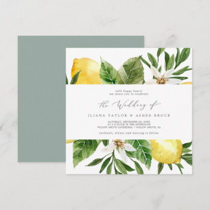 Faire-part de mariage Carré moderne Lemon Garden
