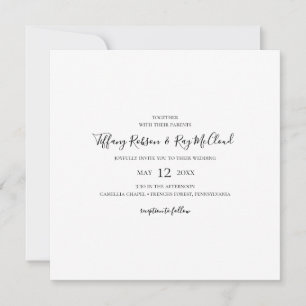 Faire-part de mariage Carré simple et élégant