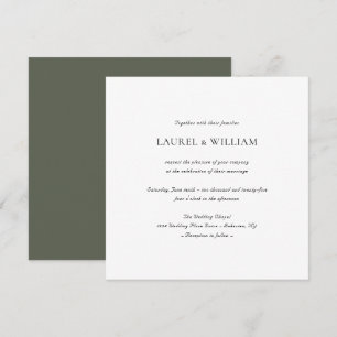 Faire-part de mariage Carré vert simple