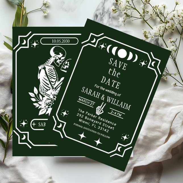 faire-part de mariage carte tarot verte enregistre (Créateur téléchargé)