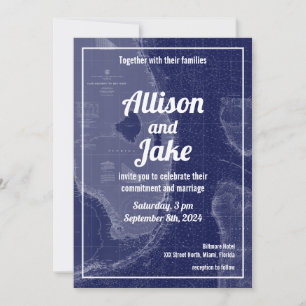 Faire-part de mariage Carte Vintage Floride