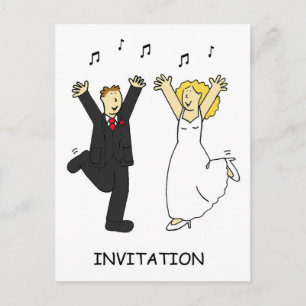 Faire-part de mariage Cartoon Bride et Groom