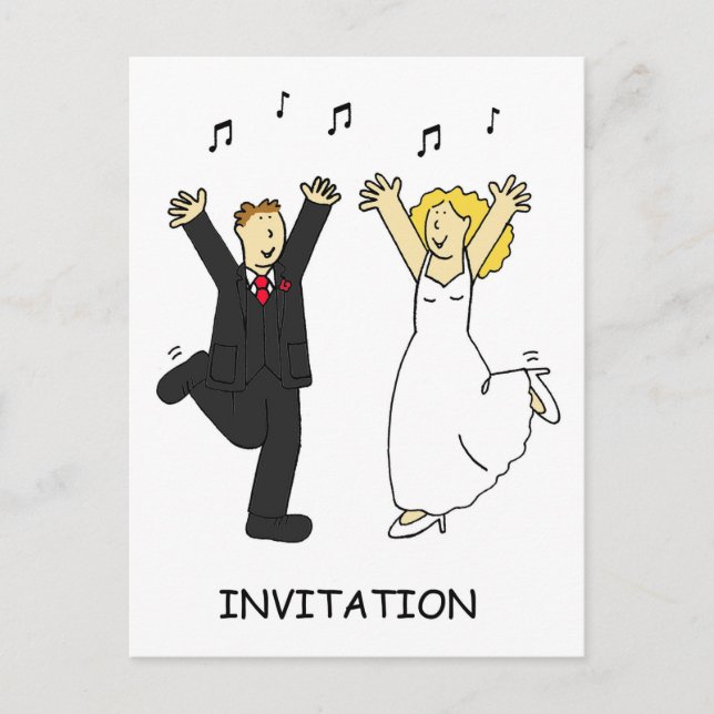 Faire-part de mariage Cartoon Bride et Groom (Devant)