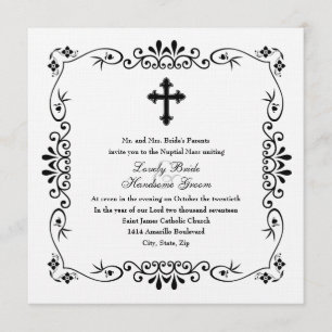 Faire-part de mariage catholique de la Croix-Noire