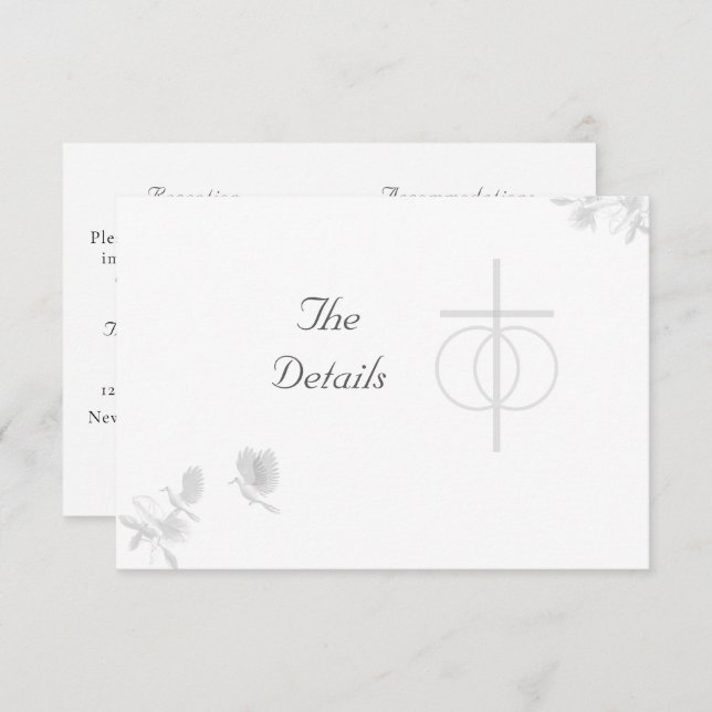 Faire-part de mariage catholique de l'unité nuptia (Devant / Derrière)