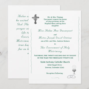 Faire-part de mariage catholique Nuptial Grace