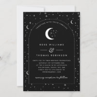 Faire-part de mariage céleste noire