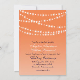 Faire-part de mariage Celosia Orange Twinkle Light