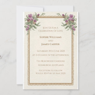 Faire-part de mariage Celtic Thistle écossais 