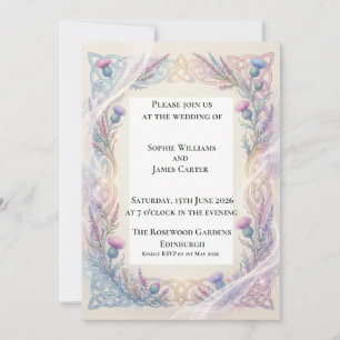 Faire-part de mariage celtique Chardon Lavande