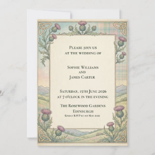 Faire-part de mariage celtique Highland Thistle