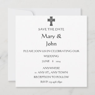 Faire-part de mariage celtique noir et blanc