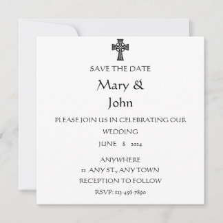 Faire-part de mariage celtique noir et blanc