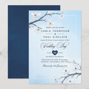 Faire-part de mariage Cerisier Blanc en Fleurs