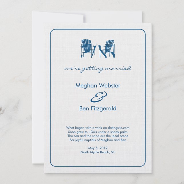 Faire-part de mariage Chaises Adirondack (Devant)