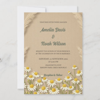 Faire-part de mariage Chamomile rustique