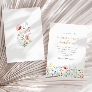 Faire-part de mariage champêtre de fleurs sauvages
