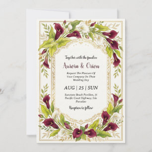 faire-part de mariage chartreuse et burgundy