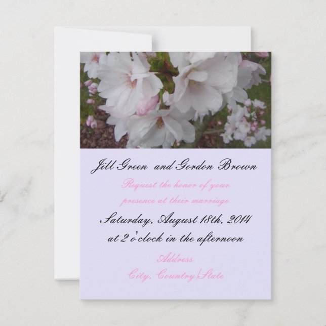Faire-part de mariage Cherry Blossom (Devant)