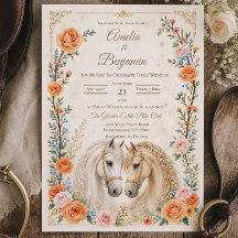 Faire-part de mariage Cheval