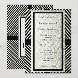 Faire-part de mariage Chevron moderne en argent et