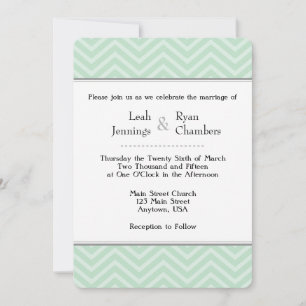 Faire-part de mariage Chevron vert Mint