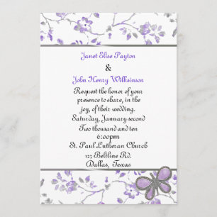 Faire-part de mariage chic Lavender et White Cotta
