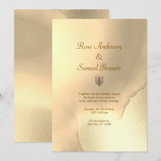 Faire-part de mariage chic or