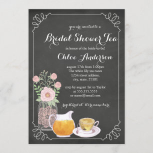 Faire-part de mariage Chic Teacup Chalkboard