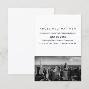 Faire-part de mariage  Chicago City Skyline