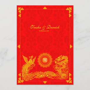 faire-part de mariage chinois classique du dragon