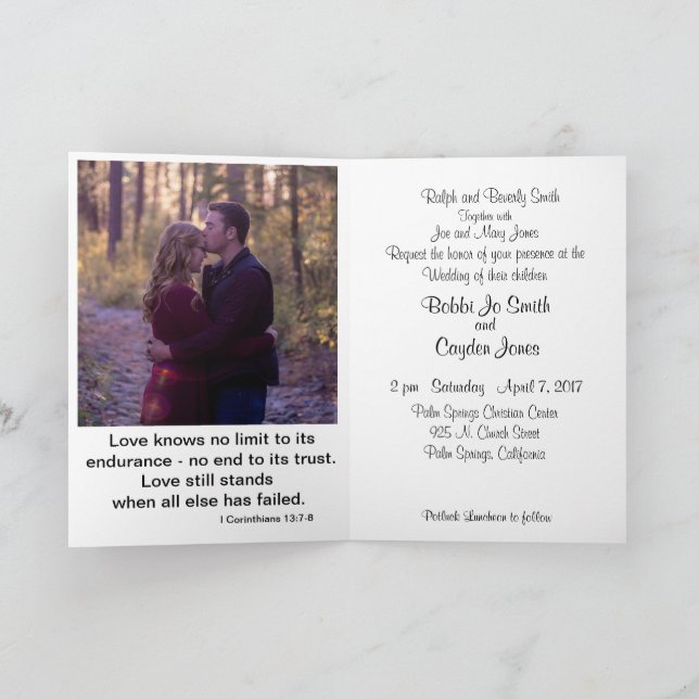 Faire-part de mariage - chrétien (Intérieur)