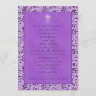 Faire-part de mariage chrétien du pouvoir pourpre