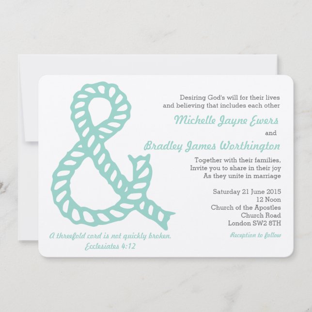 Faire-part de mariage chrétienne nautique (Devant)
