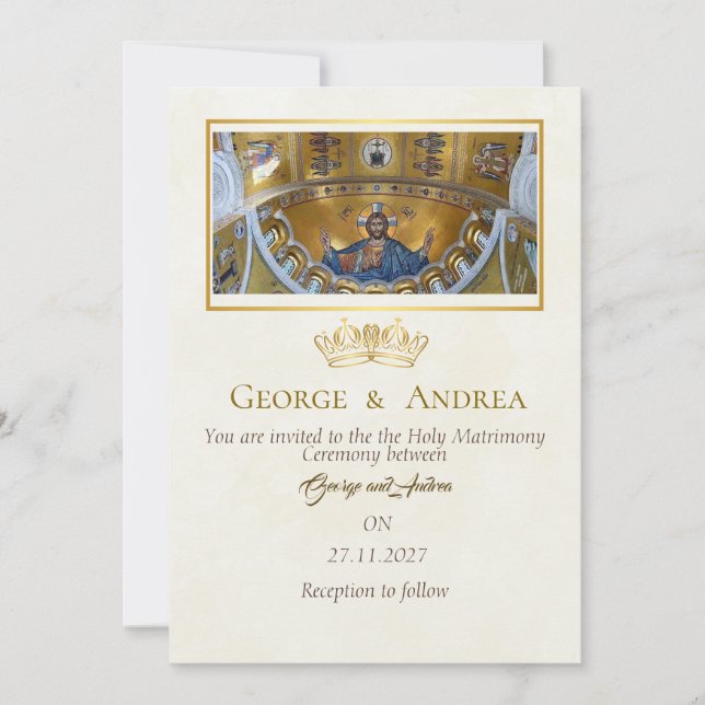 Faire-part de mariage chrétienne orthodoxe (Devant)