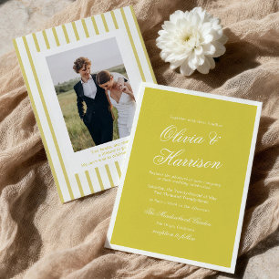 Faire-Part de Mariage Citron Jaune Île Old Money