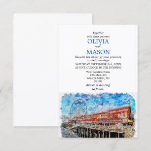 Faire-part de mariage Cityscape de Seattle Wa Skyl